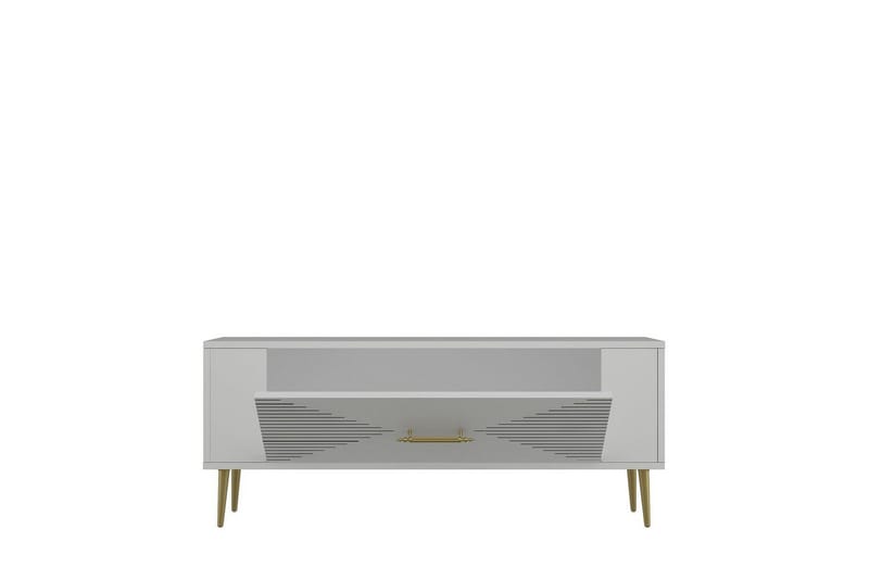 Vornis TV-bænk 120 cm - Hvid/Guld - Møbler - TV borde & mediemøbler - TV-borde