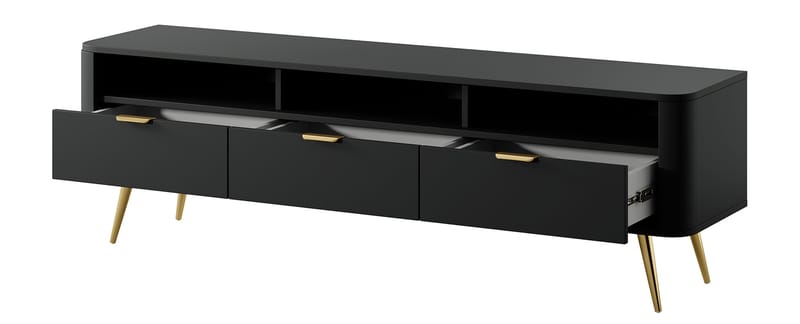 Walia TV-bænk 162 cm - Sort - Møbler - TV borde & mediemøbler - TV-borde