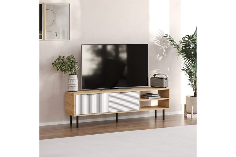 Wenus TV-bænk 150 cm - Eg/Hvid - Møbler - TV borde & mediemøbler - TV-borde