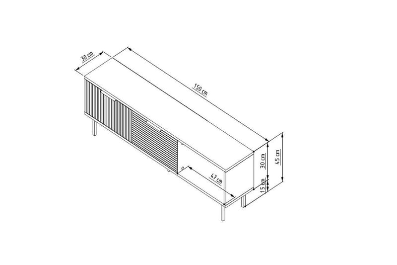 Wenus TV-bænk 150 cm - Hvid - Møbler - TV borde & mediemøbler - TV-borde