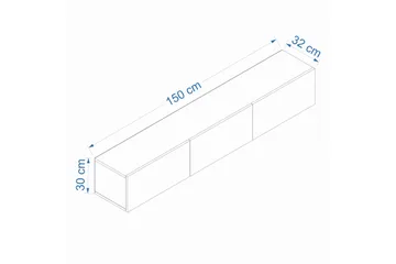 West Tv-bænk 150 cm - Valnød - Møbler - TV borde & mediemøbler - TV-borde