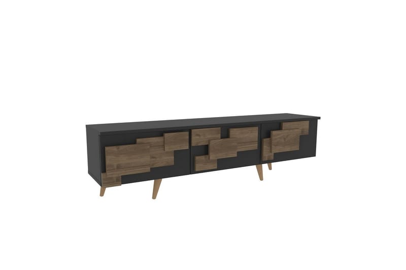 Xamira Tv-bord 160 cm - Mørkfarvet træ/Antracit - Møbler - TV borde & mediemøbler - TV-borde