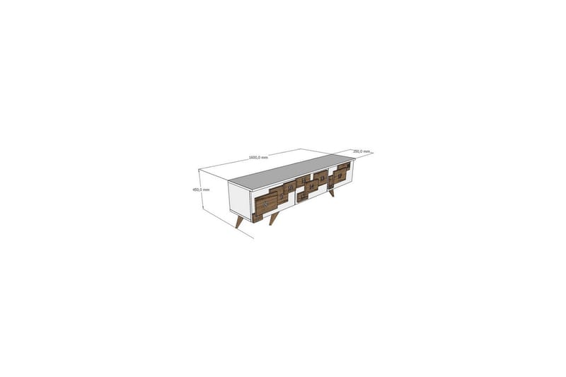 Xamira Tv-bord 160 cm - Mørkfarvet træ/Antracit - Møbler - TV borde & mediemøbler - TV-borde