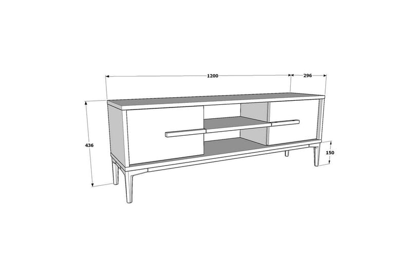 Yemisen TV-bord 120 cm - Brun/Sort - Møbler - TV borde & mediemøbler - TV-borde
