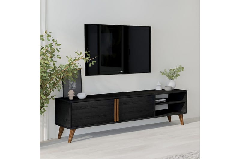 Ythmere TV-bord 160 cm - Sort - Møbler - TV borde & mediemøbler - TV-borde