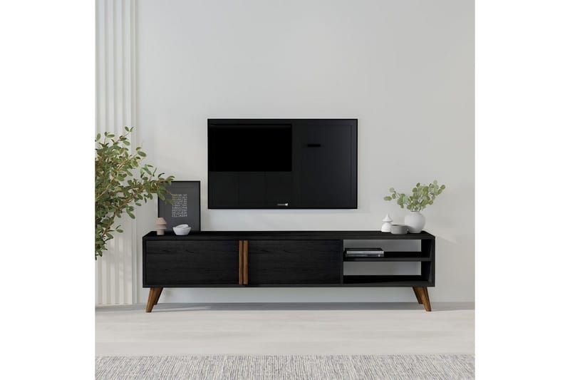 Ythmere TV-bord 160 cm - Sort - Møbler - TV borde & mediemøbler - TV-borde