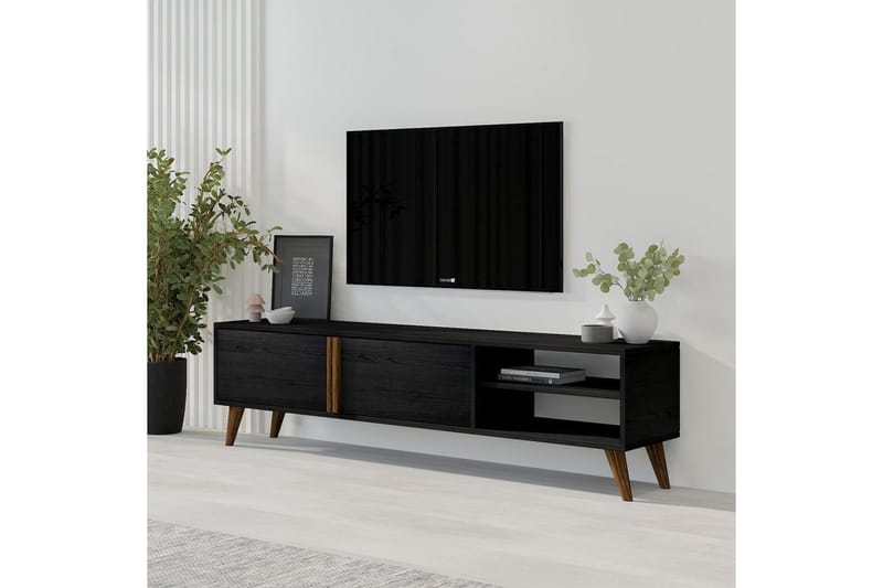 Ythmere TV-bord 160 cm - Sort - Møbler - TV borde & mediemøbler - TV-borde