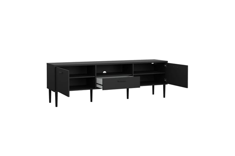 Yumi TV-bænk 177 cm - Sort - Møbler - TV borde & mediemøbler - TV-borde