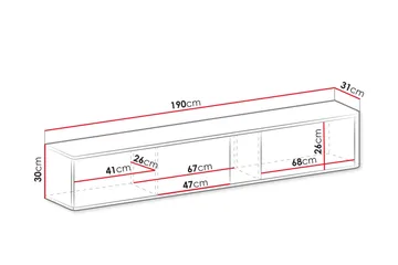 Zalricus Vægmonteret TV-bænk 190 cm med Opbevaring i Malet Træ - Beige - Møbler - TV borde & mediemøbler - TV-borde