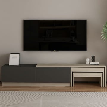 Zalven TV-bænk 180x36x30 cm - Travertin/Antracit - Møbler - TV borde & mediemøbler - TV-borde