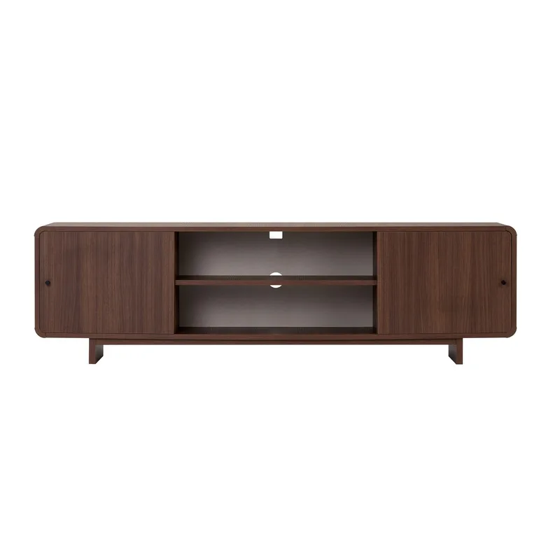 Zavio TV-bord 180 cm med Opbevaring, Træ- og Valnøddeudseende - Brun - Møbler - TV borde & mediemøbler - TV-borde