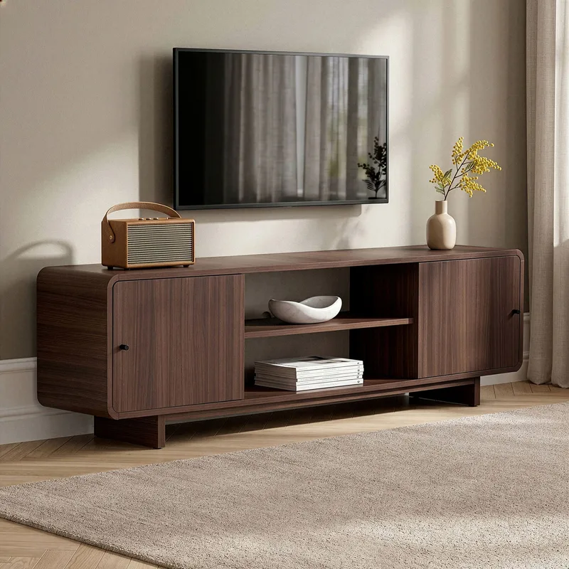 Zavio TV-bord med Opbevaring 180x52x34 cm - Valnød - Møbler - TV borde & mediemøbler - TV-borde
