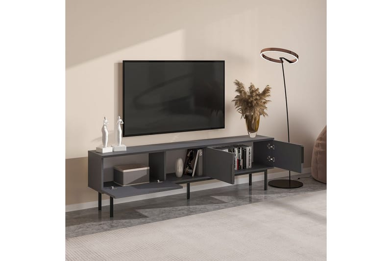 Zeiran TV-bord 180 cm - Antracit - Møbler - TV borde & mediemøbler - TV-borde