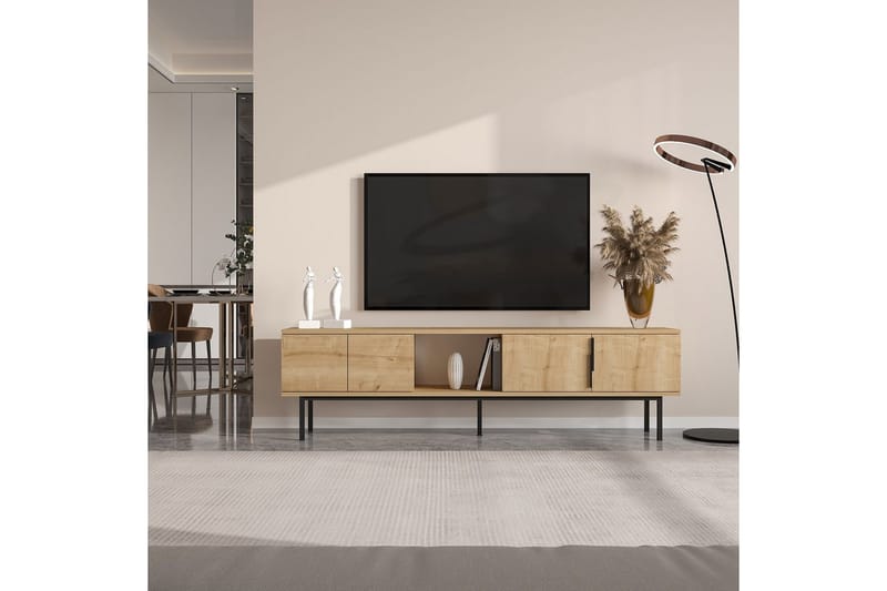 Zeiran TV-bord 180 cm - Mellemfarvet træ - Møbler - TV borde & mediemøbler - TV-borde