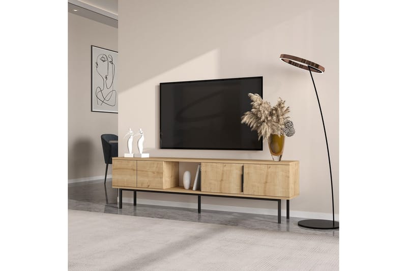 Zeiran TV-bord 180 cm - Mellemfarvet træ - Møbler - TV borde & mediemøbler - TV-borde