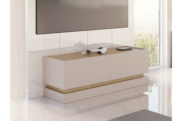 Zelric Gulvstående Tv-bænk 150 cm med Opbevaring i Træ - Beige - Møbler - TV borde & mediemøbler - TV-borde