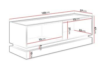 Zelric Gulvstående Tv-bænk 150 cm med Opbevaring i Træ - Beige - Møbler - TV borde & mediemøbler - TV-borde