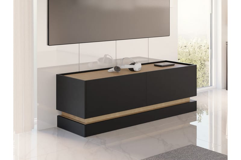 Zelric Tv-bänk 150 cm - Sort - Møbler - TV borde & mediemøbler - TV-borde