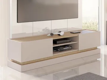 Zelric TV-bænk 200 cm - Beige - Møbler - TV borde & mediemøbler - TV-borde