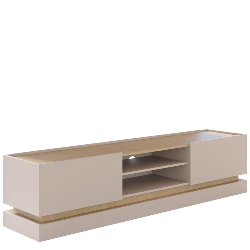 Zelric TV-bænk 200 cm - Beige - Møbler - TV borde & mediemøbler - TV-borde