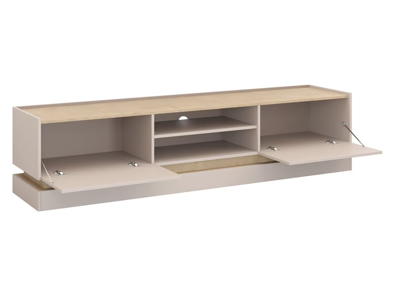 Zelric TV-bænk 200 cm - Sort - Møbler - TV borde & mediemøbler - TV-borde