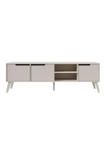 Zelto Fritstående Tv-bord 180 cm med Opbevaring i Malet Træ - Beige - Møbler - TV borde & mediemøbler - TV-borde