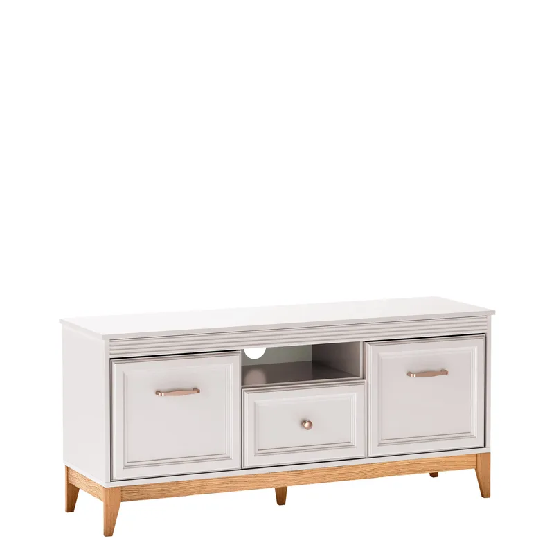 Zeylor Gulvstående Tv-bord 136 cm med Opbevaring i Eg, Beige