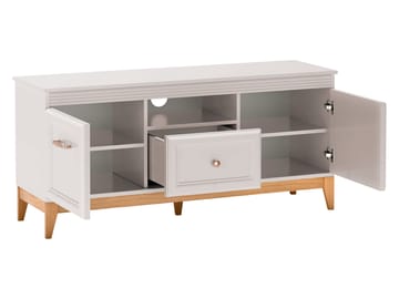 Zeylor Gulvstående Tv-bord 136 cm med Opbevaring i Eg - Beige - Møbler - TV borde & mediemøbler - TV-borde