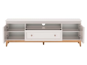 Zeylor Gulvstående Tv-bord 179 cm med Opbevaring i Malet Træ - Beige - Møbler - TV borde & mediemøbler - TV-borde