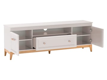 Zeylor Gulvstående Tv-bord 179 cm med Opbevaring i Malet Træ - Beige - Møbler - TV borde & mediemøbler - TV-borde
