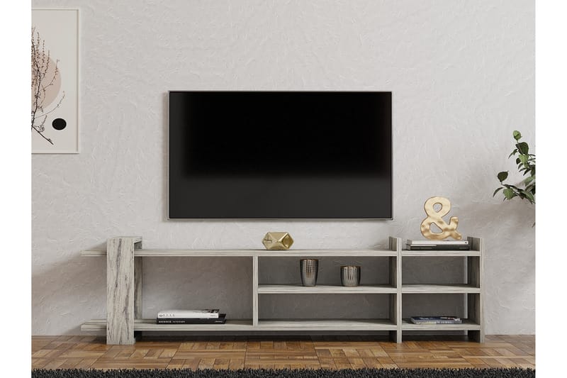 Zeyna Tv-bænk 156 cm - Hvid Marmor - Møbler - TV borde & mediemøbler - TV-borde