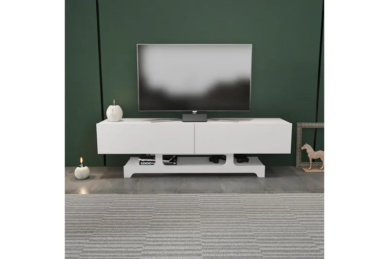 Zira TV-bænk 160 cm - Hvid - Møbler - TV borde & mediemøbler - TV-borde