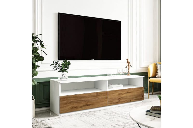 Zylen TV-bænk 144 cm - Hvid/Natur - Møbler - TV borde & mediemøbler - TV-borde