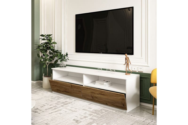 Zylen TV-bænk 144 cm - Hvid/Natur - Møbler - TV borde & mediemøbler - TV-borde