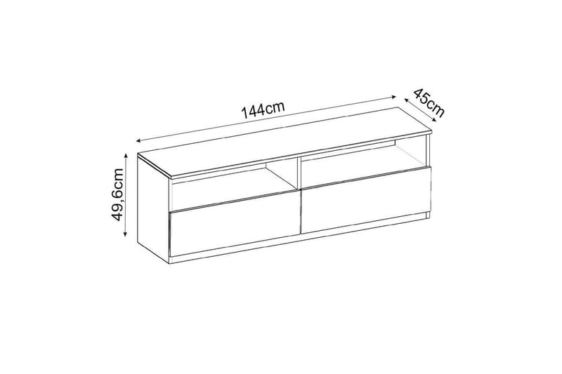 Zylen TV-bænk 144 cm - Valnød - Møbler - TV borde & mediemøbler - TV-borde