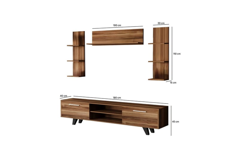 Zyrosen TV-bænk 180 cm - Natur - Møbler - TV borde & mediemøbler - TV-borde