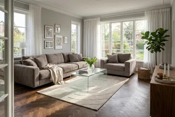 Valencia ekstra dyb 5-personers sofa i chenille - Brun - Møbler - Sofaer