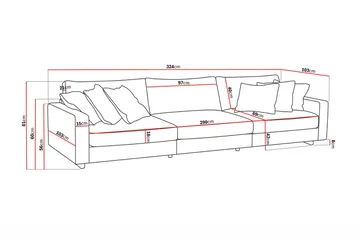 Valencia ekstra dyb 5-personers sofa i chenille - Beige - Møbler - Sofaer