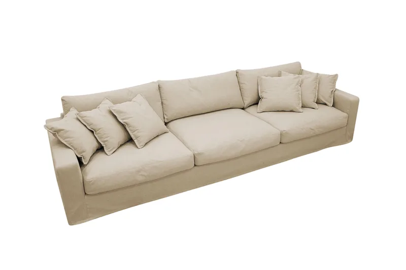 Valencia ekstra dyb 5-personers sofa med aftageligt og vaskbart betræk - Beige - Møbler - Sofaer