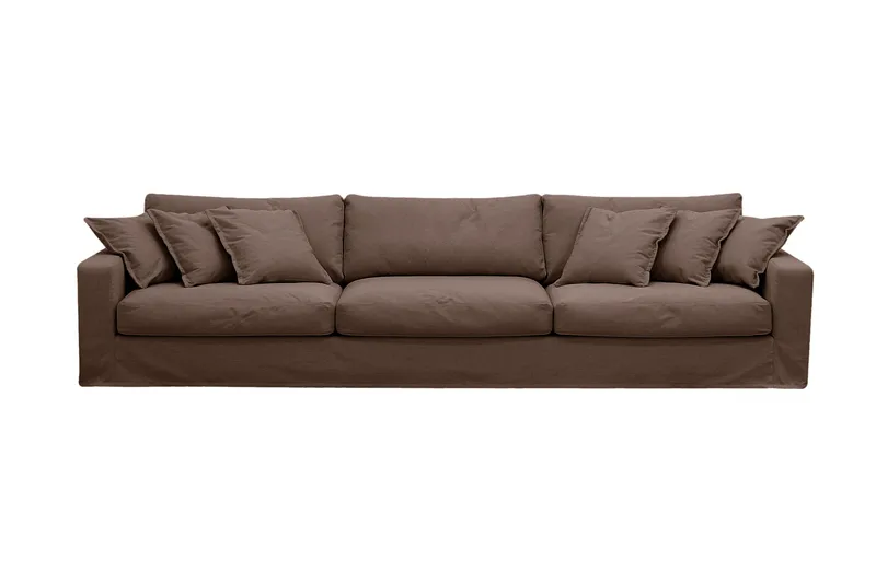Valencia ekstra dyb 5-personers sofa med aftageligt og vaskbart betræk - Mørkebrun - Møbler - Sofaer