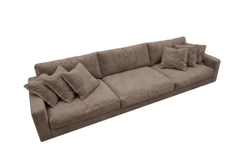 Valencia ekstra dyb 5-personers sofa i chenille - Mørkebrun - Møbler - Sofaer