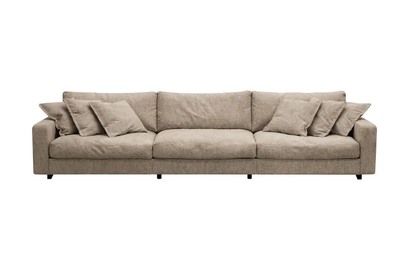 Valencia ekstra dyb 5-personers sofa i chenille, Brun