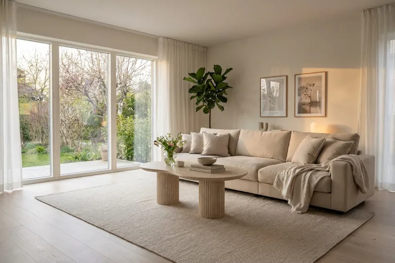 Valencia ekstra dyb 5-personers sofa i chenille - Beige - Møbler - Sofaer