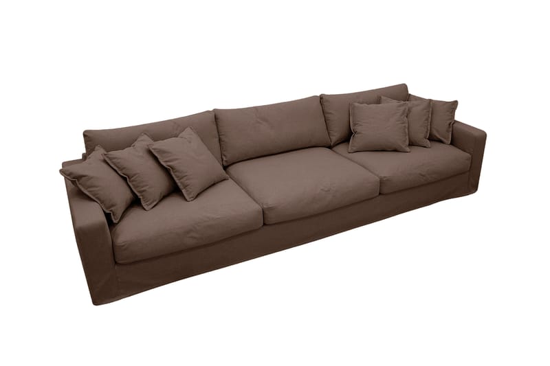 Valencia ekstra dyb 5-personers sofa med aftageligt og vaskbart betræk - Mørkebrun - Møbler - Sofaer