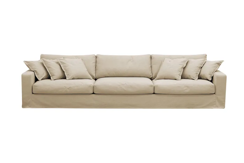 Valencia ekstra dyb 5-personers sofa med aftageligt og vaskbart betræk - Beige - Møbler - Sofaer