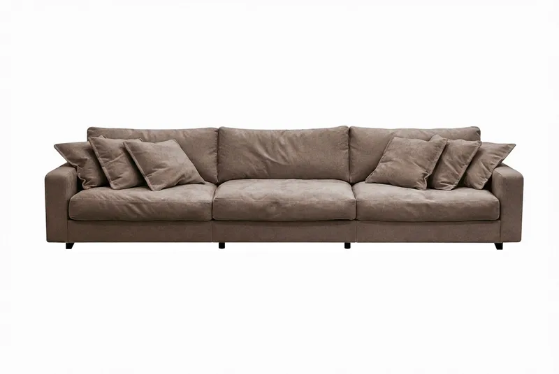 Valencia ekstra dyb 5-personers sofa i chenille, Mørkebrun