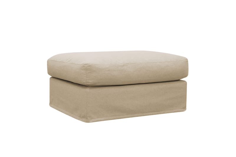 Valencia Extra Dyb 3-personers sofa + fodskammel med aftageligt og vaskbart betræk - Beige - Møbler - Sofaer