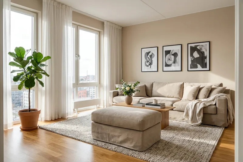 Valencia Extra Dyb 5-personers sofa + fodskammel med aftageligt og vaskbart betræk - Brun - Møbler - Sofaer