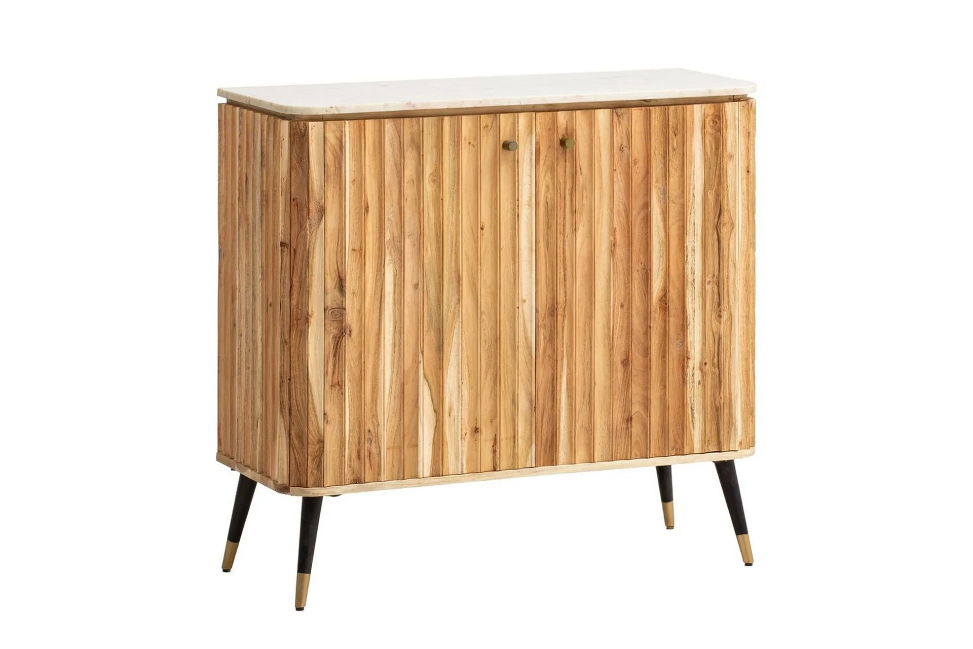 Hjemmebar Wohnling Massivt træ med ægte marmorplade moderne -