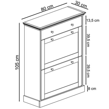 Binz skoskab 80x105 cm - Kashmir - Opbevaring - Entréopbevaring